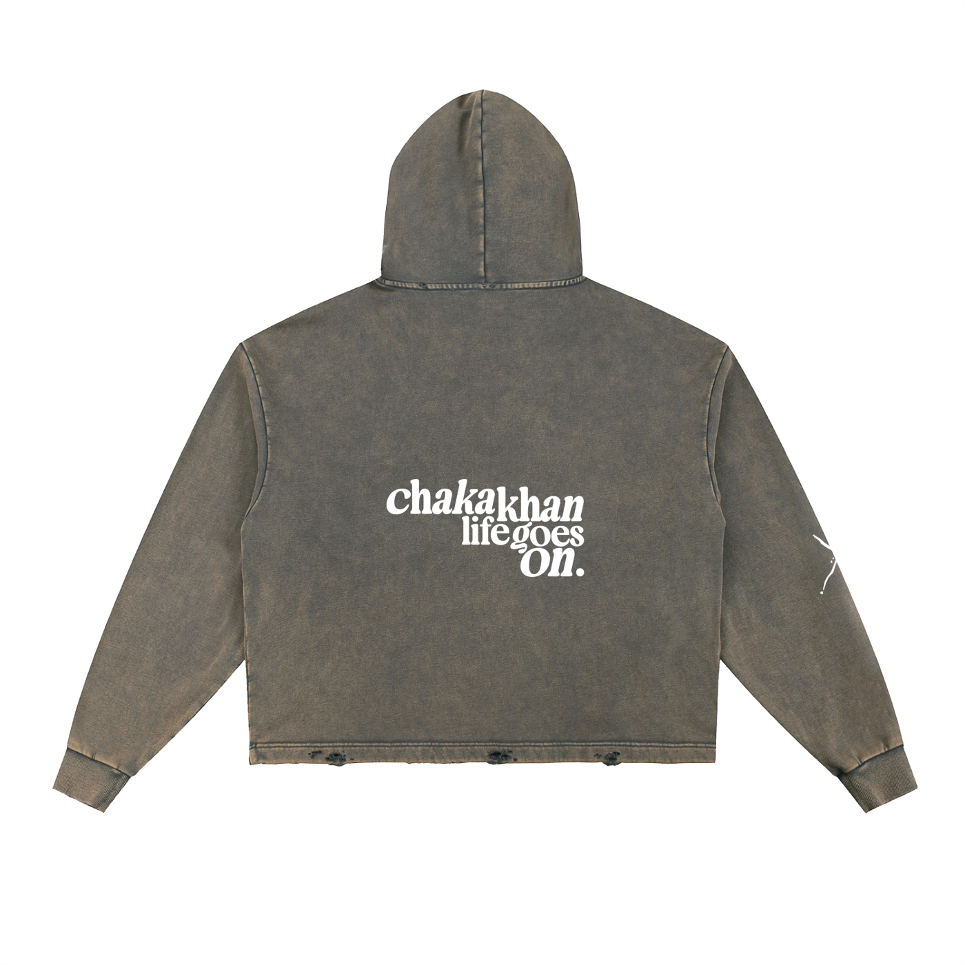 Vintage Washed Frayed-Hem Hoodie