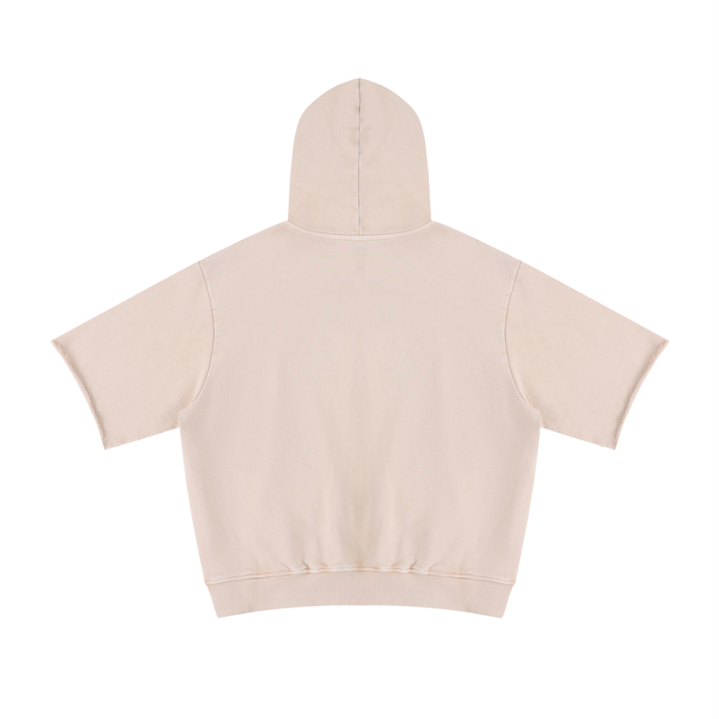 Unisex Mineral Wash Short Sleeve Hoodie