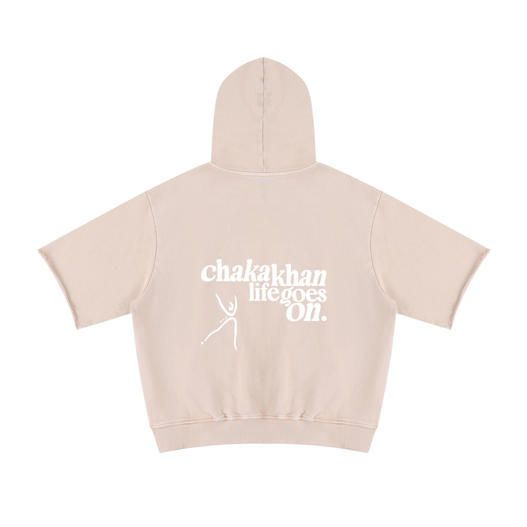 Unisex Mineral Wash Short Sleeve Hoodie