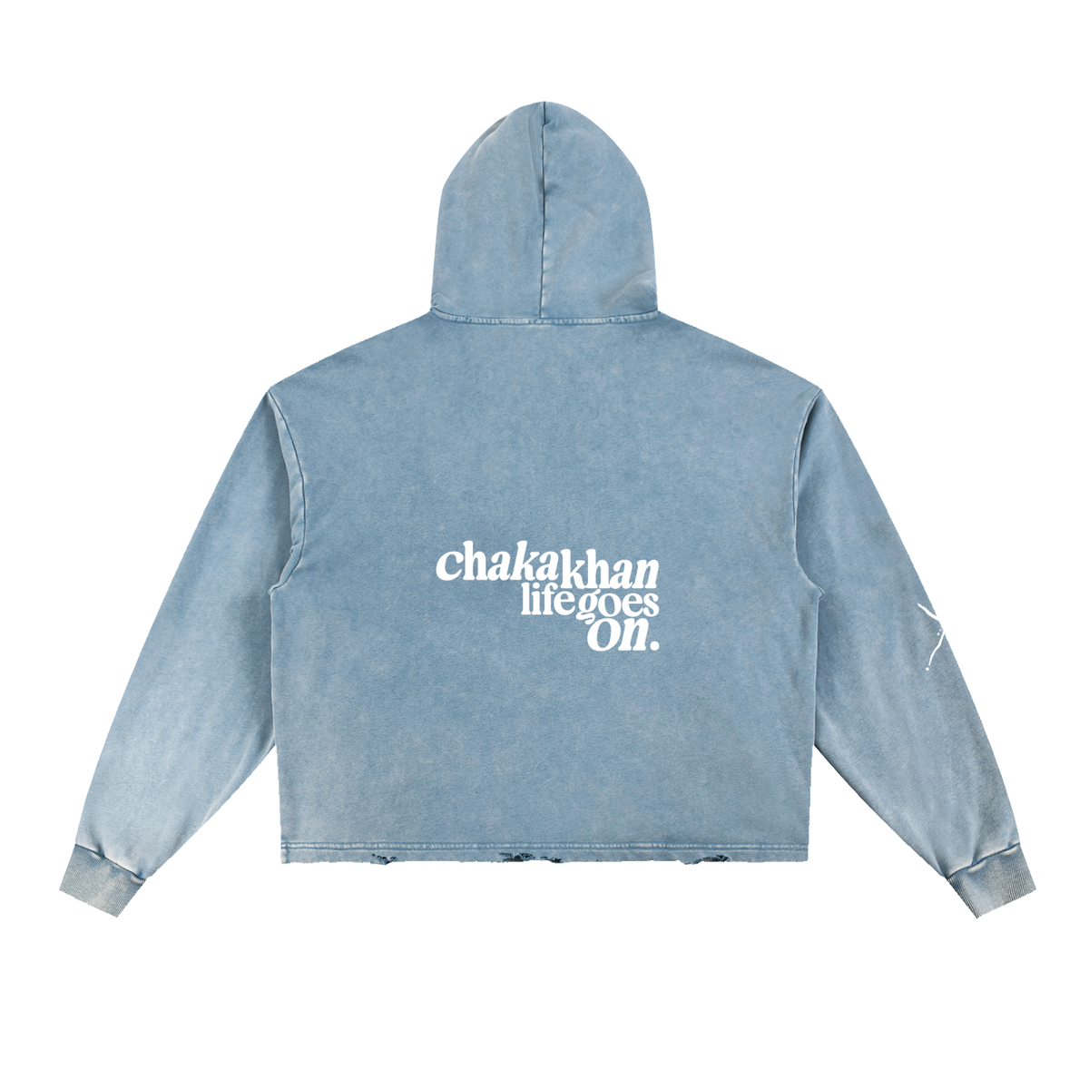 Life Goes On Frayed-Hem Hoodie - Vintage Wash