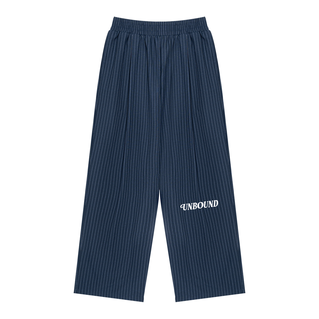 Unisex Striped Pleated Pants