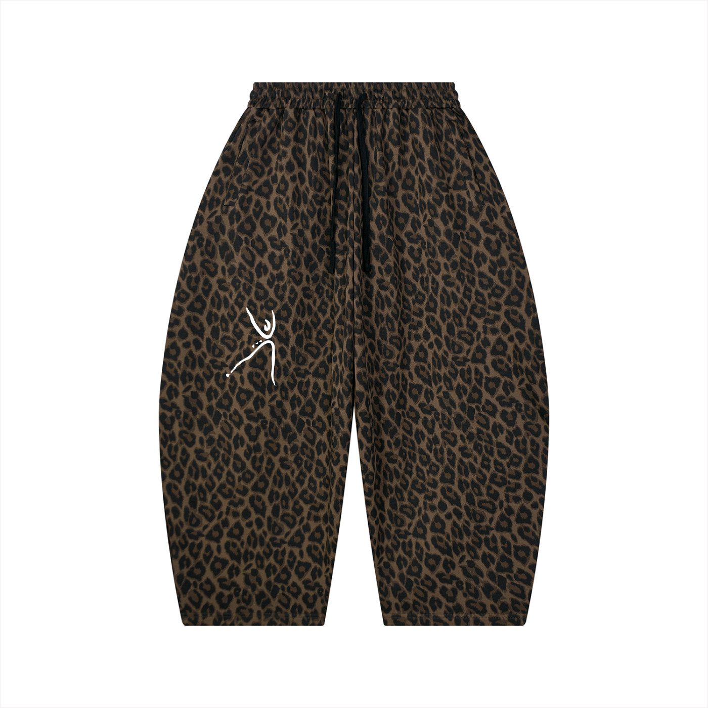 Unisex Leopard Barrel Leg Sweatpants