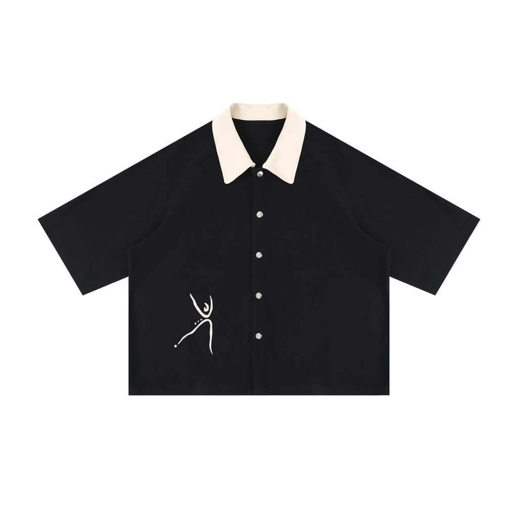 Unisex Color Block Boxy Short Sleeve Shirt