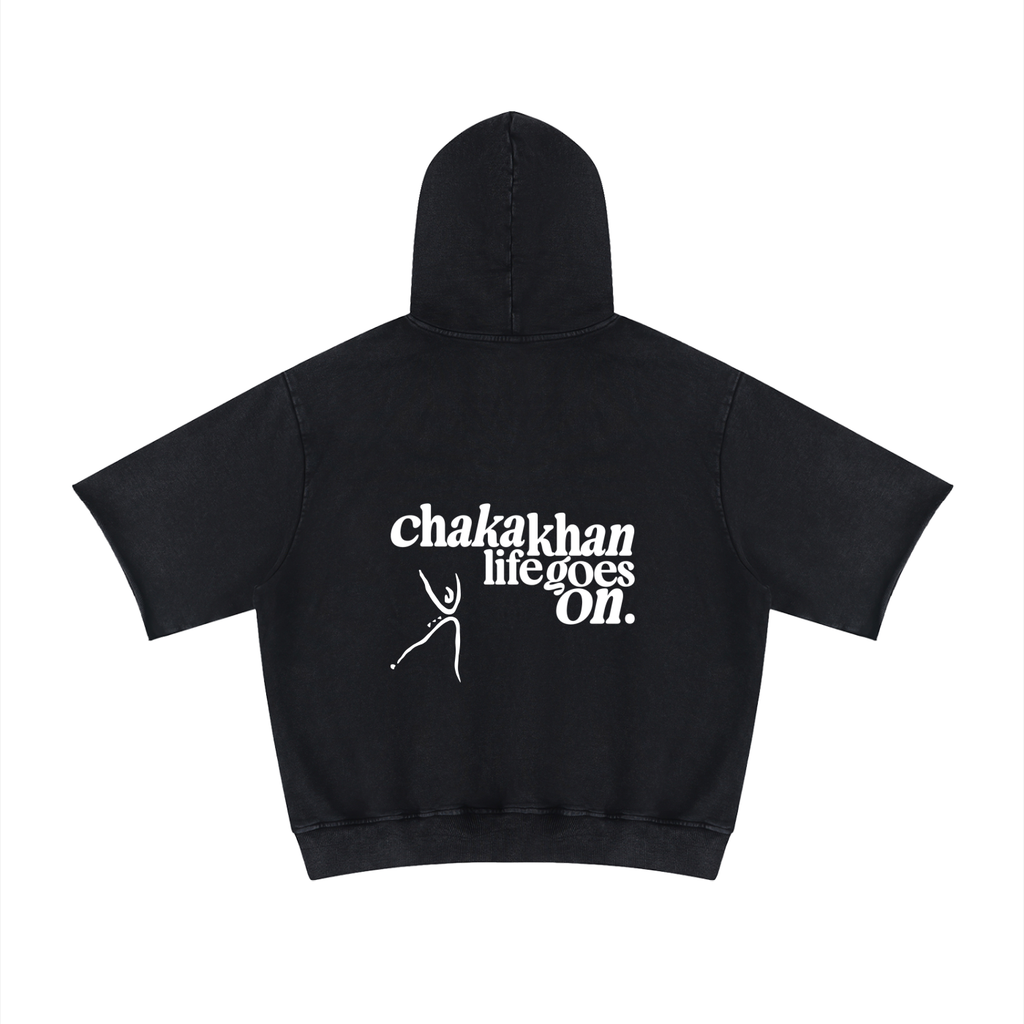 Unisex Mineral Wash Short Sleeve Hoodie