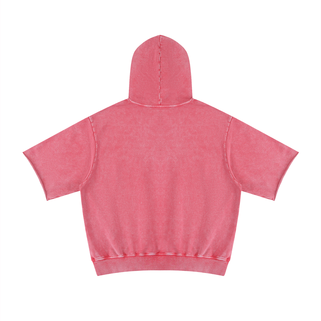 Unisex Mineral Wash Short Sleeve Hoodie
