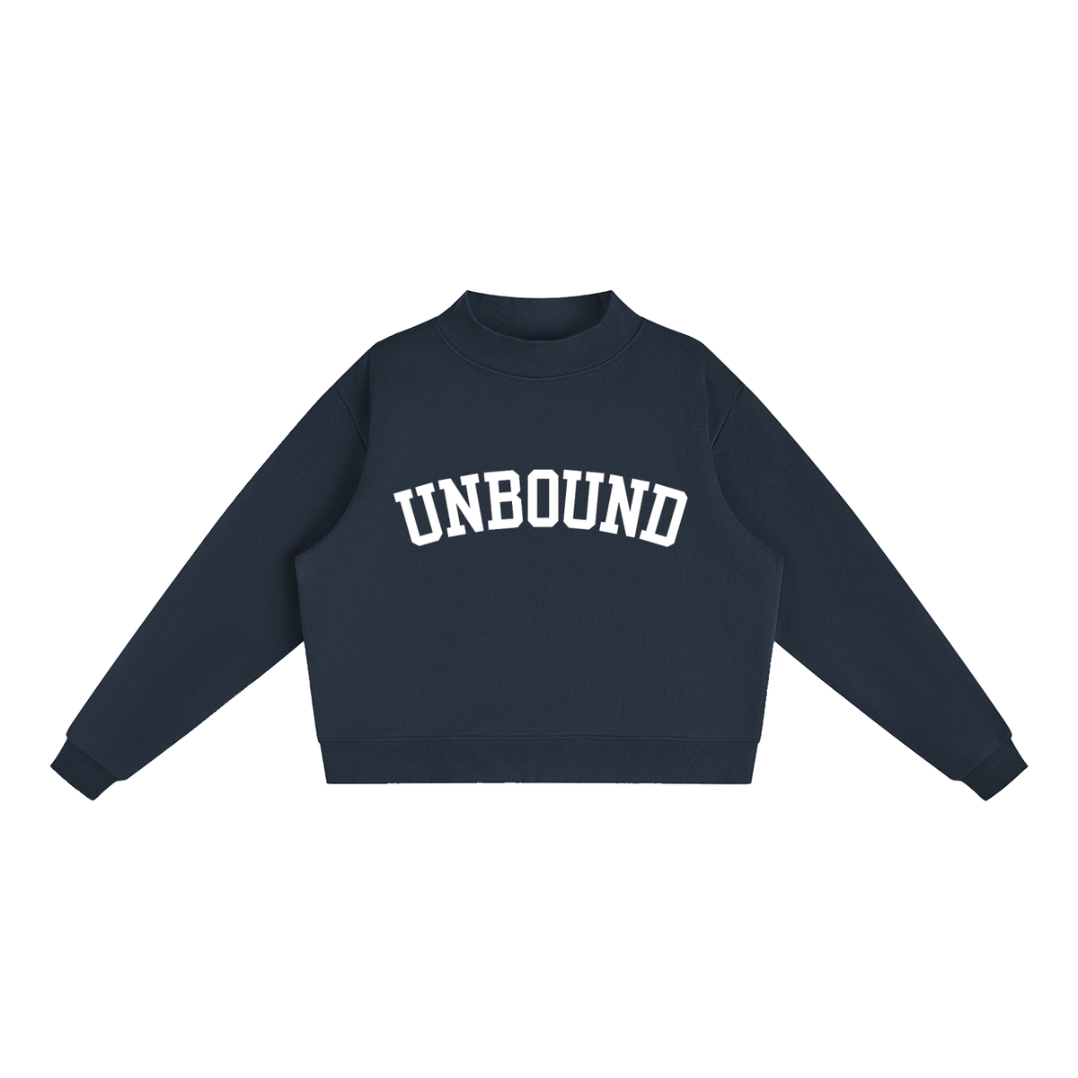 Mock Neck Crew Sweatshirt - Black, Apricot, Navy