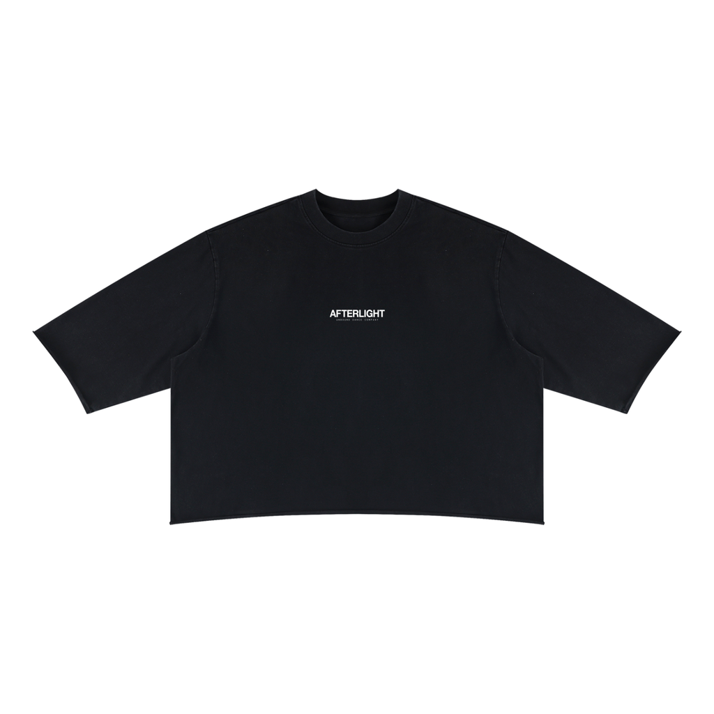 Unisex Mineral Wash Raw Hem Boxy T-Shirt