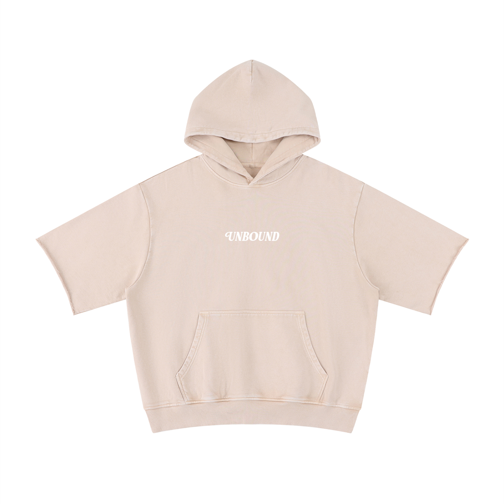 Unisex Mineral Wash Short Sleeve Hoodie